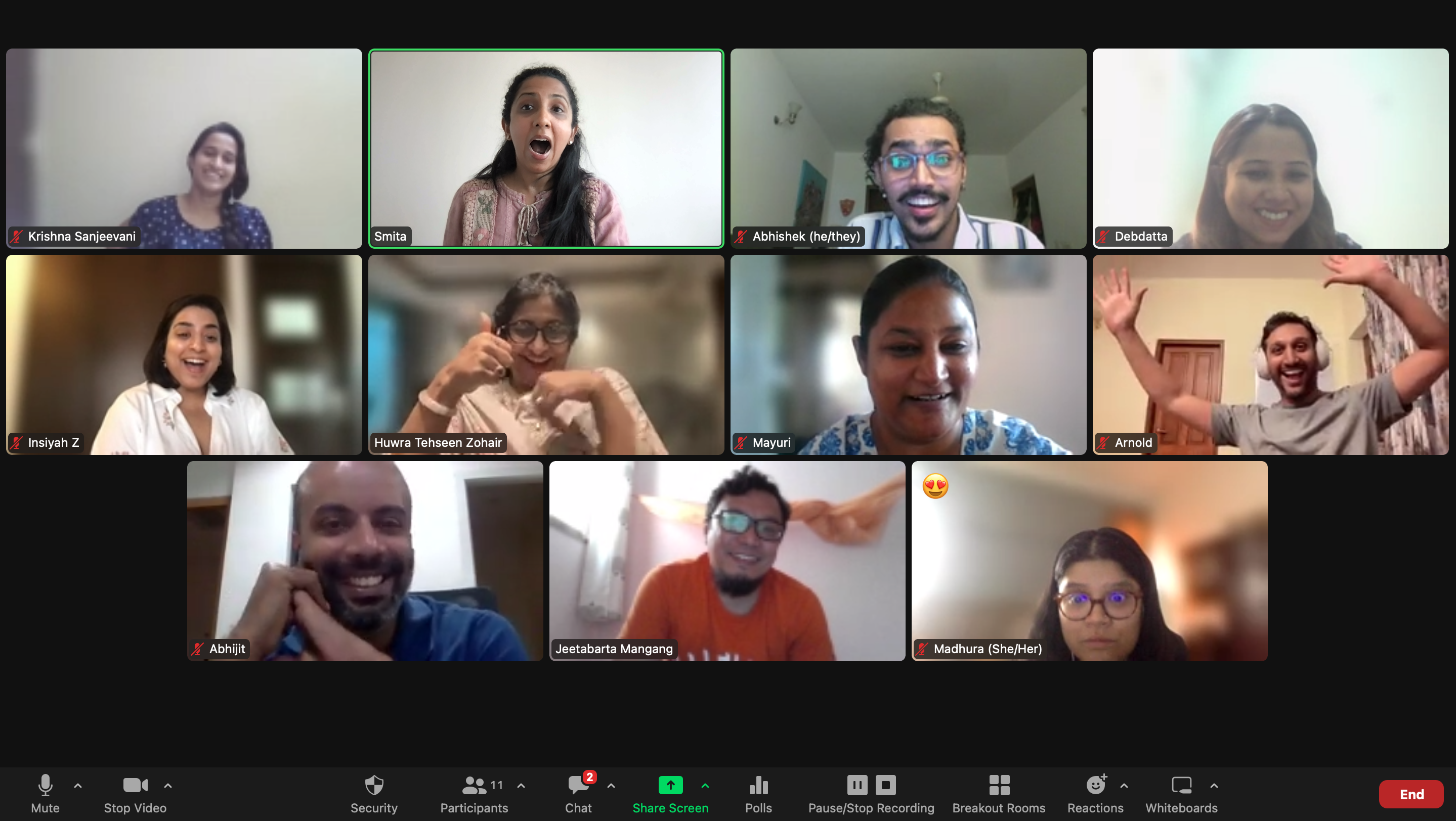 Participants in Smita's impact-storytelling workshop